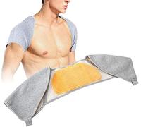Épaulière, Bambou Carbone Or Polaire Hiver Chaud Soulagement de La Douleur Orthèse De Protection Double Épaule Support pour Femmes et Hommes(L)