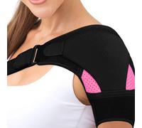 Epaulière de sport rose, respirante, réglable, pour entorses et fractures, avec fonction de poche de froid, utilisable à gauche et à droite
