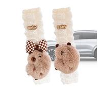 Épaulières de ceinture de sécurité Capybara,couvre-ceinture de sécurité Capybara,2X Capybara voiture doux en peluche ceinture de sécurité épaulière sangle couverture | Housses de ceinture de sécurité