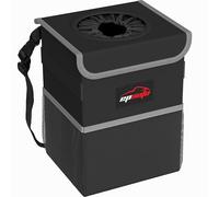 EPAUTO Poubelle de Voiture étanche avec Couvercle et Poches de Rangement, Noire