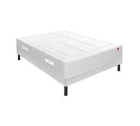 Epeda Ensemble L'INOUBLIABLE + Sommier Confort Medium + Pieds 90x200 Gris Souris Ressorts