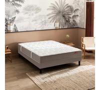 Ensemble matelas ressorts ensachés l'Ailleurs, sommier Escale Ferme, pieds 140x190