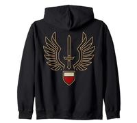 Épée ailée Polonaise Minimaliste Hussard Emblème Ligne Bouclier Sweat à Capuche
