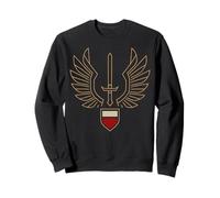 Épée ailée Polonaise Minimaliste Hussard Emblème Ligne Bouclier Sweatshirt