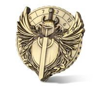 Épée Ailée Roulette Dés Spinner, 7-en-1 Métallique Spinner de Dés DND, Gyroscope du Bout des Doigts, Cadeaux D&D avec Sacs Cadeaux Logo Dragon, Jeu de Rôle, Accessoires de Jeu de Société, Bronze