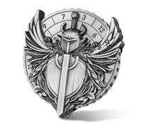 Épée Ailée Roulette Dés Spinner, 7-en-1 Métallique Spinner de Dés DND, Gyroscope du Bout Des Doigts, Cadeaux D&D avec Sacs Cadeaux Logo Dragon, Jeu de Rôle, Accessoires de Jeu de Société, Argent Foncé