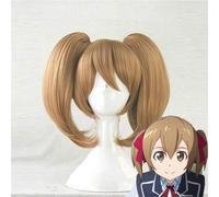 Épée Art en ligne Ayano Keiko Cosplay perruques pour femmes courtes droites cheveux synthétiques Anime Costume perruque puce queues de cheval montrer l'image