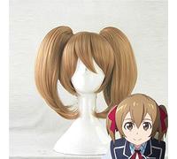 Épée Art en ligne Ayano Keiko Costume Cosplay perruques pour femmes court droit synthétique cheveux Anime perruque brun griffe Clip queue de cheval