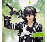 Épée Art en ligne Kirigaya Kazuto perruque Cosplay Costume SAO Kirito hommes femmes court noir synthétique cheveux fête jeu de rôle perruques