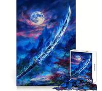 Épée Bleue Mystique au Clair de Lune Puzzle de 1000 pièces pour Adultes Jeu de logique Clair et Amusant Découpe Parfaite Cadeau élégant (38x26cm)