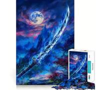 Épée Bleue Mystique au Clair de Lune Puzzle de 1000 pièces pour Adultes Jeu de logique Clair et Amusant Découpe Parfaite Cadeau élégant (38x26cm)