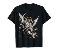 Épée d'archange à l'encre Japonaise Saint Michel Sacré Art Faith T-Shirt