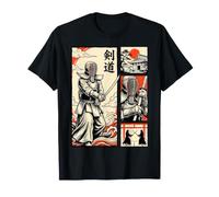 Épée d'arts Martiaux Japonais Kendo Warrior Comic Ukiyo-e T-Shirt