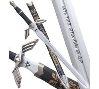Epee de Link Zelda Lame en Bois Master Sword Epee Decoration Excalibur + Fourreau Black Edition Décoration