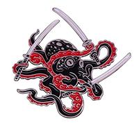 Epée de pieuvre Katana - Épée en émail - Broche pour sac à dos - Col - Broche en émail - Pour accessoires de bricolage, Métal