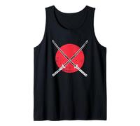 Épée de samouraï croisée devant le drapeau du Japon Débardeur