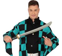 Épée de samouraï ninja 70 cm Lame héroïque Pour les costumes de carnaval Épéiste asiatique Ninja Aventure Accessoire de carnaval Lame de samouraï Fantaisie Armes, Couleur : Argent