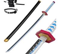 Épée de tueur de démons accessoire de lame de Katanas Cosplay pour Kamado Tanjirou Samurai jouets décoratifs d'épée Ninja anime pour d'anime jouets d'armes décoratives modèle en bois 41 pouces, E