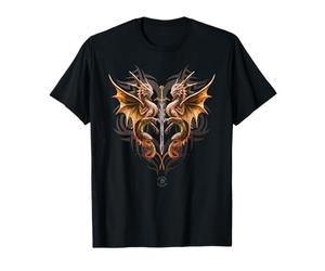 Épée double dragon motif tribal collection Anne Stokes T-Shirt