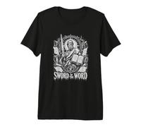 Épée du Mot Guerrier biblique chrétien T-Shirt Haut de Gamme