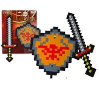Épée et bouclier du chevalier pixellisés dans la mousse