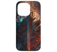 Épée flamboyante et Bouclier de Pierre Le Symbole du Coque pour iPhone 13 Pro