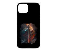 Épée flamboyante et Bouclier de Pierre Le Symbole du Coque pour iPhone 15 Plus