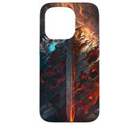 Épée flamboyante et Bouclier de Pierre Le Symbole du Coque pour iPhone 15 Pro