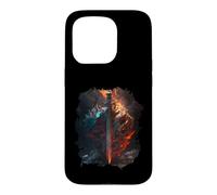 Épée flamboyante et Bouclier de Pierre Le Symbole du Coque pour iPhone 15 Pro