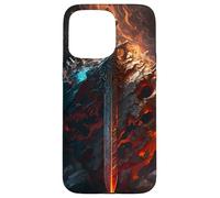 Épée flamboyante et Bouclier de Pierre Le Symbole du Coque pour iPhone 15 Pro Max