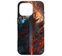Épée flamboyante et Bouclier de Pierre Le Symbole du Coque pour iPhone 16 Pro