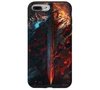 Épée flamboyante et Bouclier de Pierre Le Symbole du Coque pour iPhone 7 Plus/8 Plus