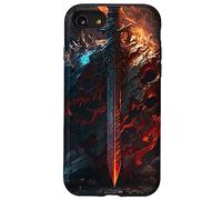 Épée flamboyante et Bouclier de Pierre Le Symbole du Coque pour iPhone SE (2020) / 7/8
