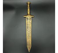 Épée Large Du Siècle Médiéval Vaisselle De Fête D'halloween Décoration D'année Nouvelle Accessoire De Cosplay De Guerre Épée D'or
