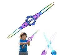 Épée lumineuse, épée rotative de feu sabre laser à double tranchant, lumières 7 couleurs, cool cosplay, décoration de fête, cadeau d'anniversaire (bleu)