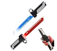 Épée lumineuse rétractable, sabre LED à activation par mouvement avec interrupteur rouge/bleu, lame à longueur ajustable, poignée connectable, accessoire rotatif pour cosplay et fêtes costumées (1PCS)