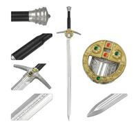 Epee Mousse Medievale 100 cm de Long - Épée pour GN, Cosplay, Déguisement de Chevalier, Costume de Viking - Décoration Murale Inspiré par The Wittcherr - Arme Mousse sans Arêtes Tranchantes, FM308