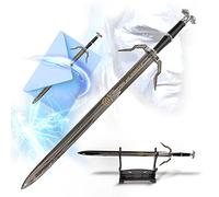 Épée sorcière - Épée de Geralt of Riva en argent avec support - Épée miniature en argent de 21 cm - Cadeau pour les fans de joueurs et de collectionneurs