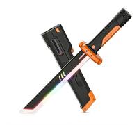 Épée Sparkblade avec étincelles, lumière LED et effet pulvérisateur, épée lumineuse parfaite pour cosplay, Halloween, fête (orange)