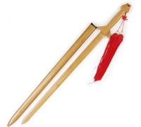 Épée Tai Chi en Bambou Naturel avec Gaine,Épée en Bois Massif d'entraînement aux Arts Martiaux,Épée en Bois de Jouet d'accessoire de Performance,pour Divers Jeux d'entraînement-Wood color||96CM