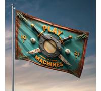 Épées croisées pour homme - Pinball : un drapeau d'aventure unique pour votre chambre, camping-car, décoration intérieure (120 x 180 cm)