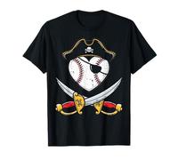 Épées de Baseball Pirate en Forme de cœur croisé pour garçons Enfants Hommes T-Shirt
