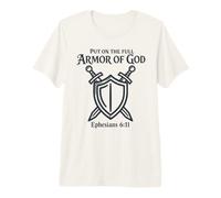 Épées de Bouclier chrétien Ephésiens Chapitre 6 Verset T-Shirt Haut de Gamme