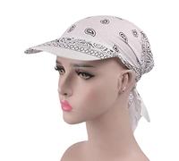 EPERDE Bandana turban carré écharpe chapeau bohème cachemire floral nœud à nouer dans le dos casquette de baseball en coton réglable pour femme foulard pare-soleil chapeau