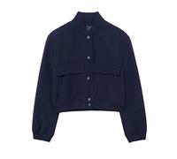 EPERDE Veste bomber vintage solide à manches longues pour femme - Manteaux décontractés de rue 2023 - Fermeture éclair - Jakcet élégant