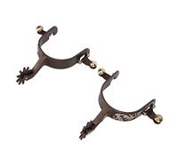 Éperons de Cheval 2Pcs, Eperons de Cow-Boy Western, Eperons de Cheval Vintage en Laiton avec engrenage Rotatif et décoration sculptée à la Main, Style Western éperons Vintage sculptés