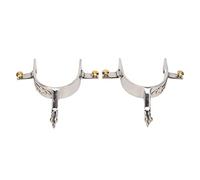 Éperons de Cheval en Acier Inoxydable, Style Western Cowboy, Design Rotatif pour l'équitation, durables, sûrs et Non Toxiques, 144 x 82 mm, 2 pièces