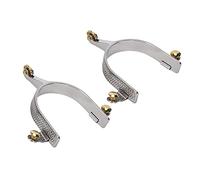 Éperons de Cheval Occidentaux en Acier Inoxydable avec Engrenage en Laiton pour Encordage Durable pour Hommes Cavaliers 2 Pièces