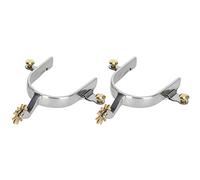 Éperons de Style Occidental de Type Américain Durables en Acier Inoxydable pour Unisexe avec Bouton en Laiton, 1 Paire D'accessoires D'éperons pour Les Amateurs D'équitation