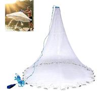 Épervier De Pêche - Maille Robuste, Descente Rapide, Polyvalent | Épervier de pêche manuel en monofilament, avec dragonne et lests en acier, rayon de 1,2 à 3 m, pour lacs, rivières et rivages